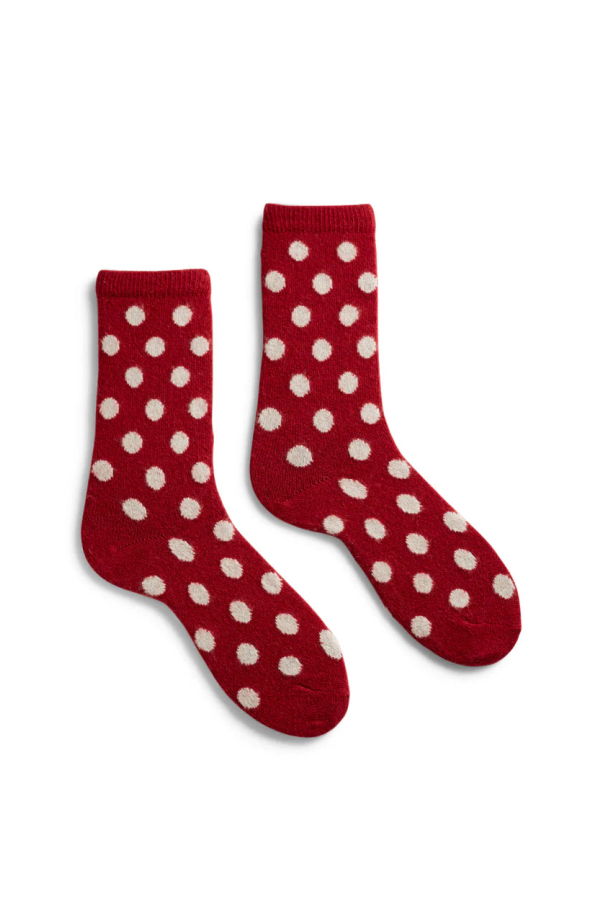 Lisa B. Dot Wool Cashmere Crew Socks
