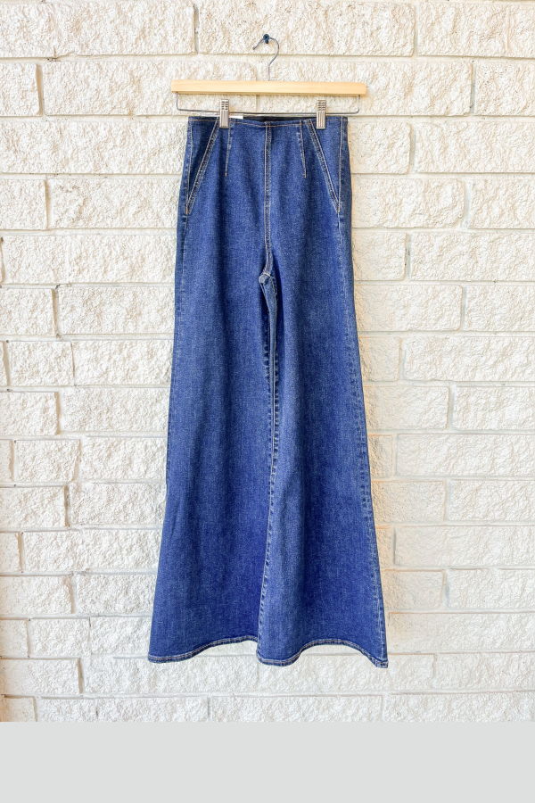 Veronica Beard Joplin Off-Duty High Rise Wide Jeans - Bright Blue