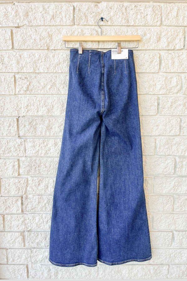 Veronica Beard Joplin Off-Duty High Rise Wide Jeans - Bright Blue