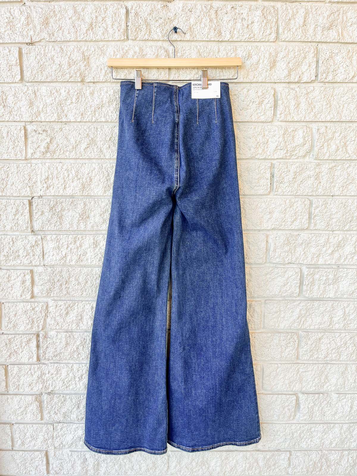 Veronica Beard Joplin Off-Duty High Rise Wide Jeans - Bright Blue - Image 2 of 4