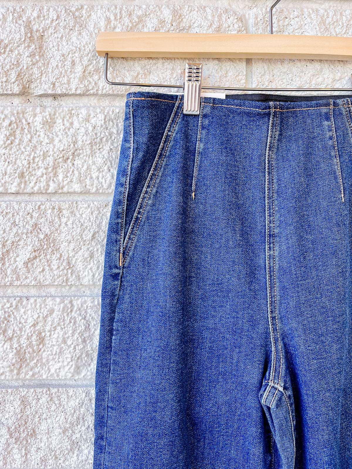 Veronica Beard Joplin Off-Duty High Rise Wide Jeans - Bright Blue - Image 3 of 4