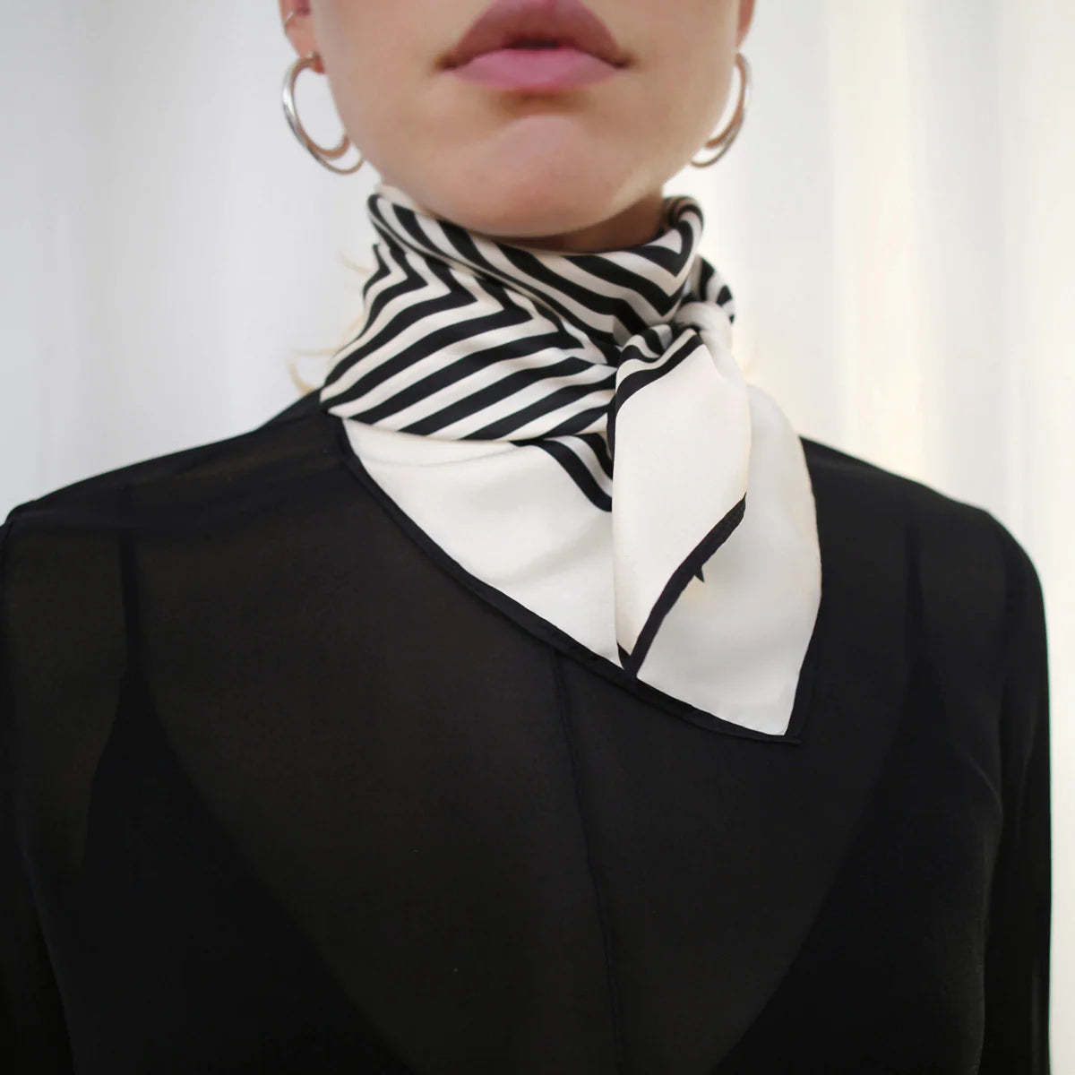 lescarf No. 1 Scarf - Black & Cream - Image 2 of 5