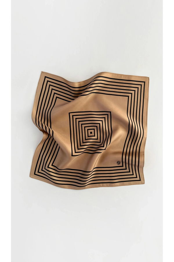 lescarf No. 15 Scarf - Cappuccino & Black