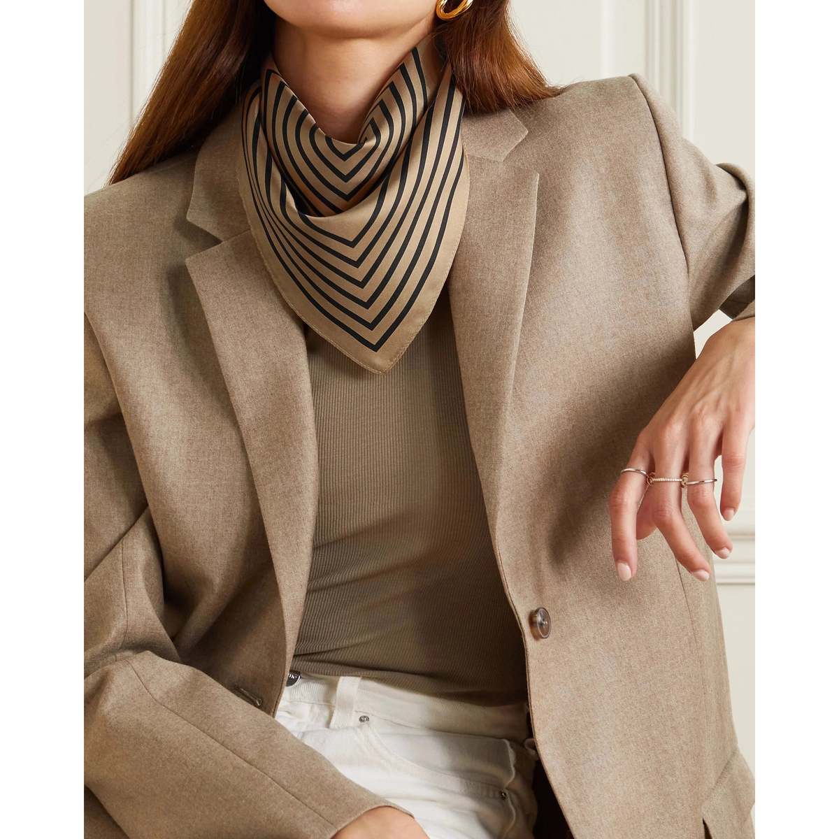 lescarf No. 15 Scarf - Cappuccino & Black - Image 2 of 2