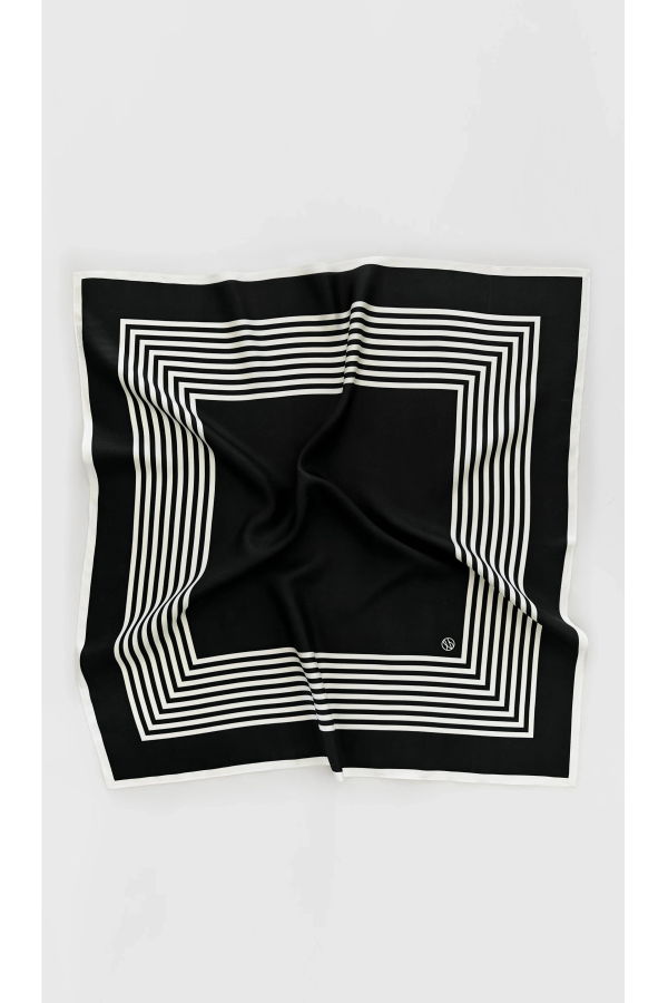 lescarf No. 2 65 cm Scarf - Black & Cream