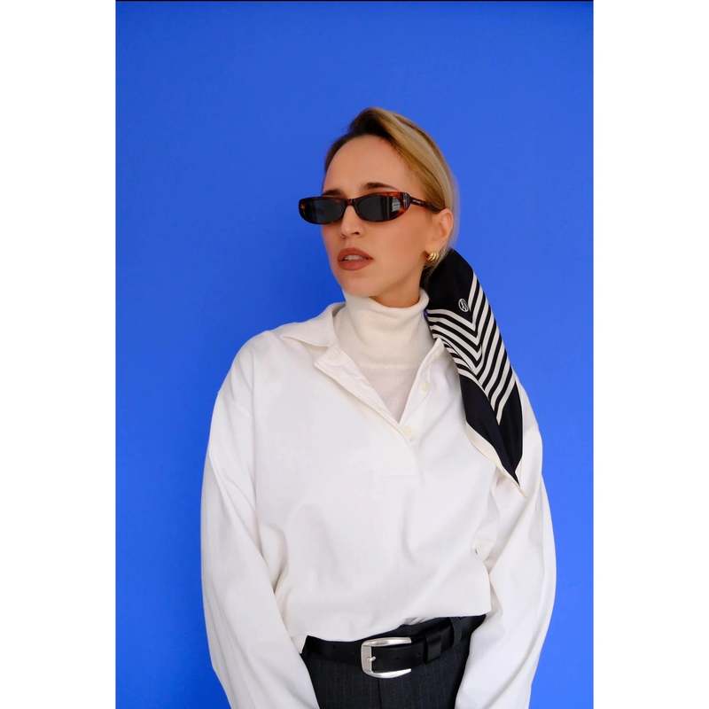 lescarf No. 2 65 cm Scarf - Black & Cream