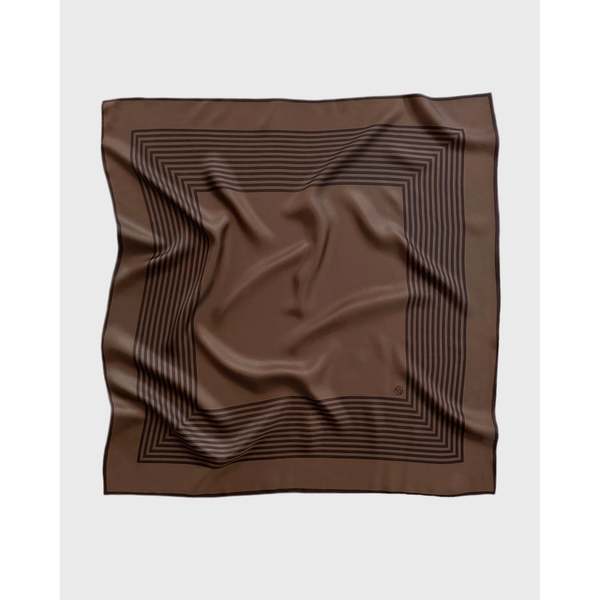 lescarf Striped Scarf 80 cm - Brown