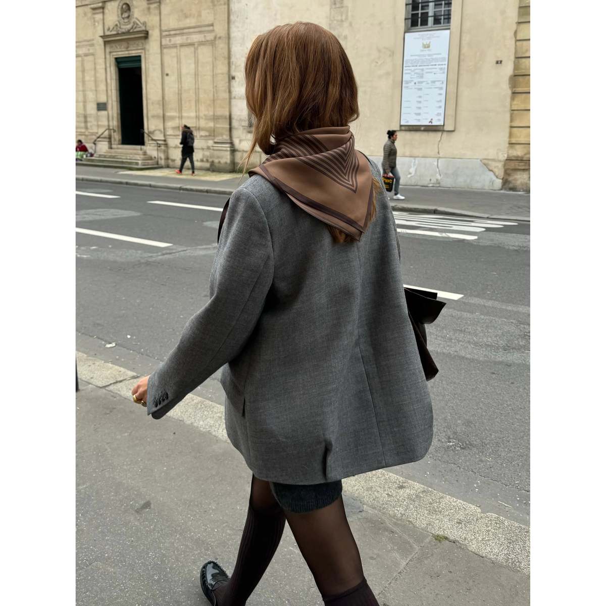 lescarf Striped Scarf 80 cm - Brown - Image 2 of 2