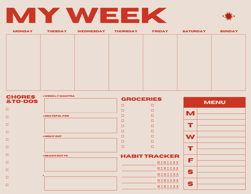 Snderhaus Mini My Week Planner