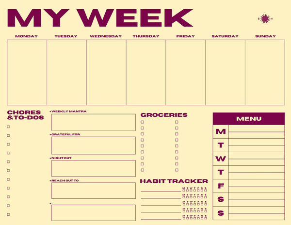 Snderhaus Mini My Week Planner