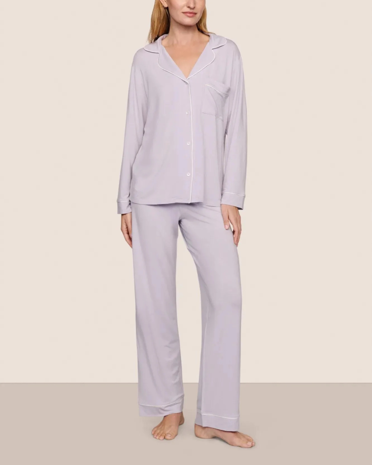 Eberjey Gisele Long PJ Set - Thistle/Ivory - Image 1 of 3
