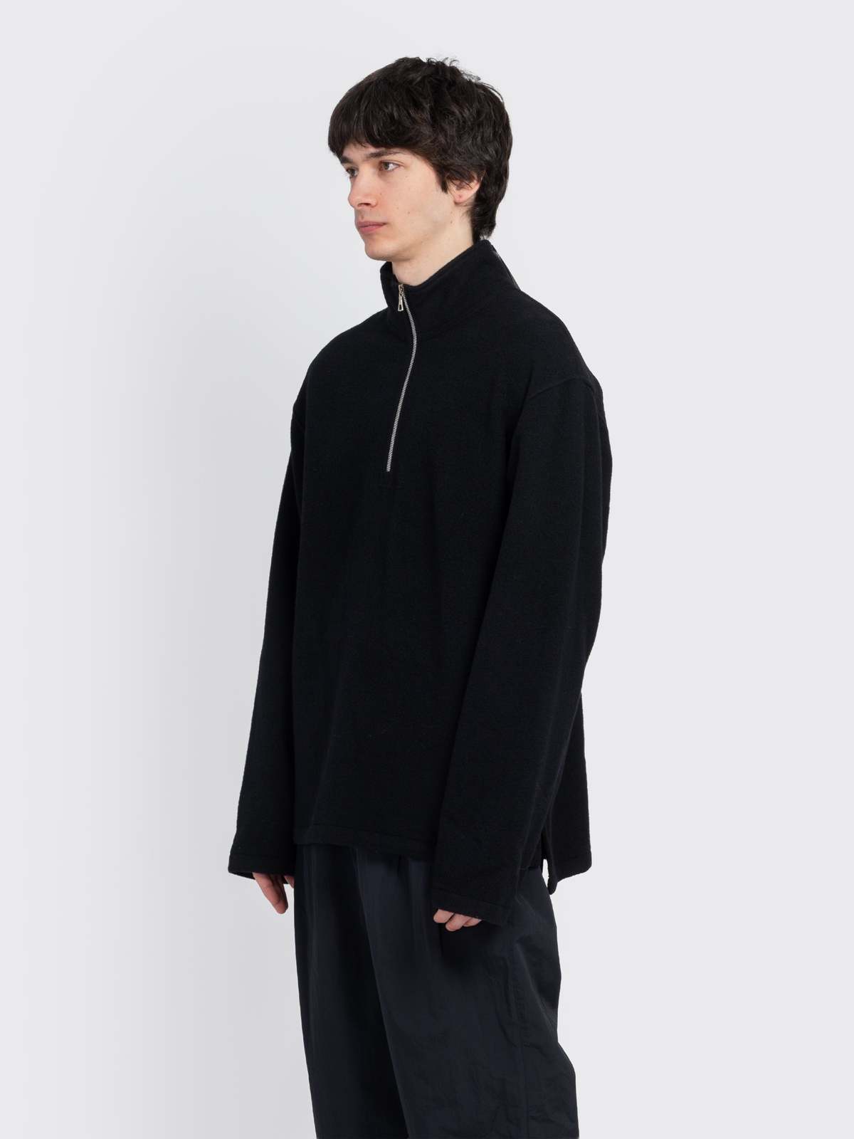 Rier Fleece Polo Outerwear - Black - Image 2 of 4