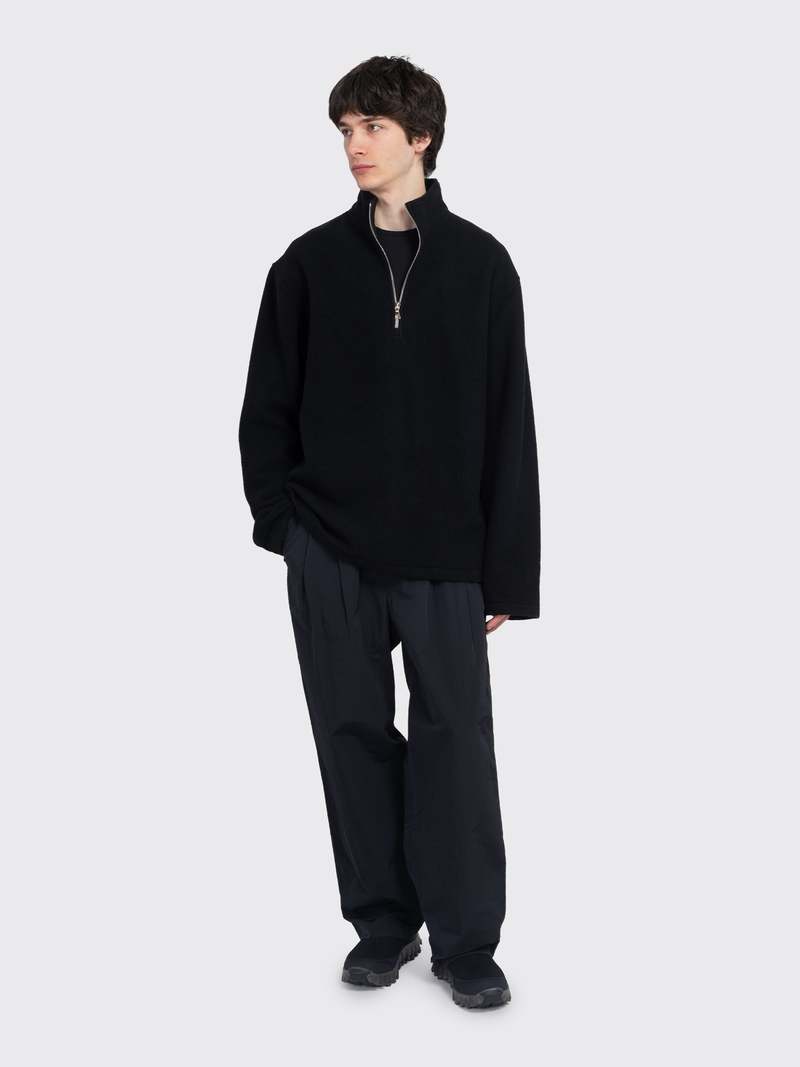 Rier Fleece Polo Outerwear - Black