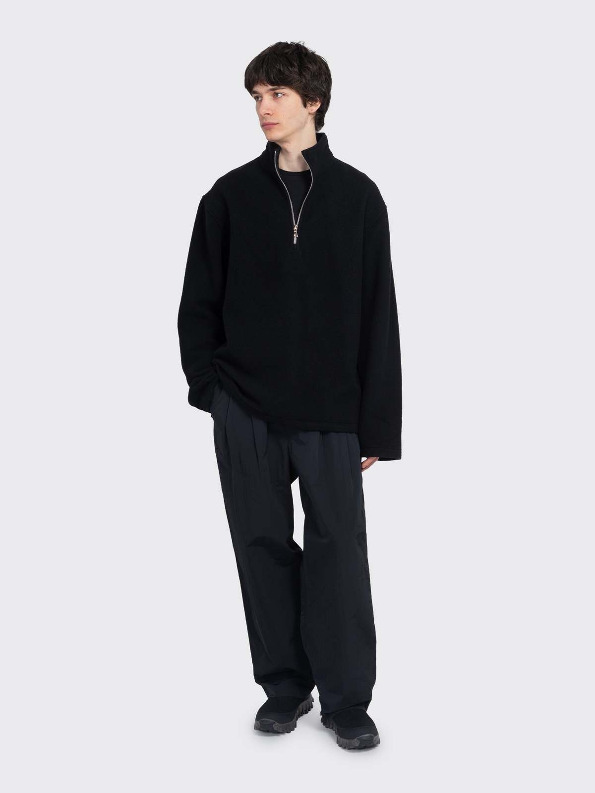 Rier Fleece Polo Outerwear - Black - Image 4 of 4