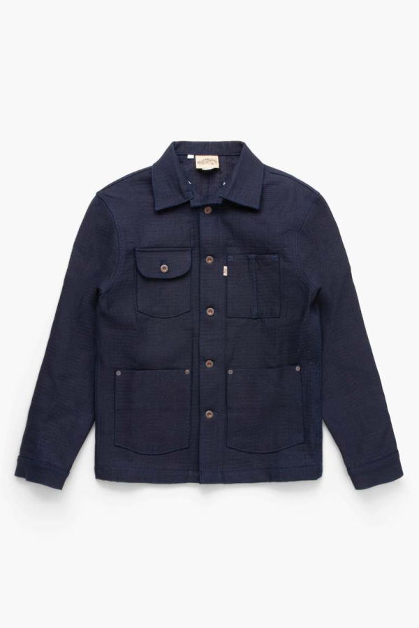 Railcar Fine Goods Chore Coat Unshin Sashiko Jacket - Indigo