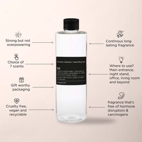 Dusa Fragrances Baies 5 Fl Oz Reed Diffuser Liquid Refill