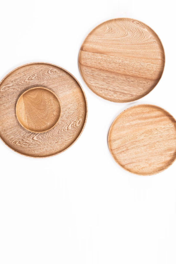 Chechen Wood Design Rosa Morada Wooden Base Platter