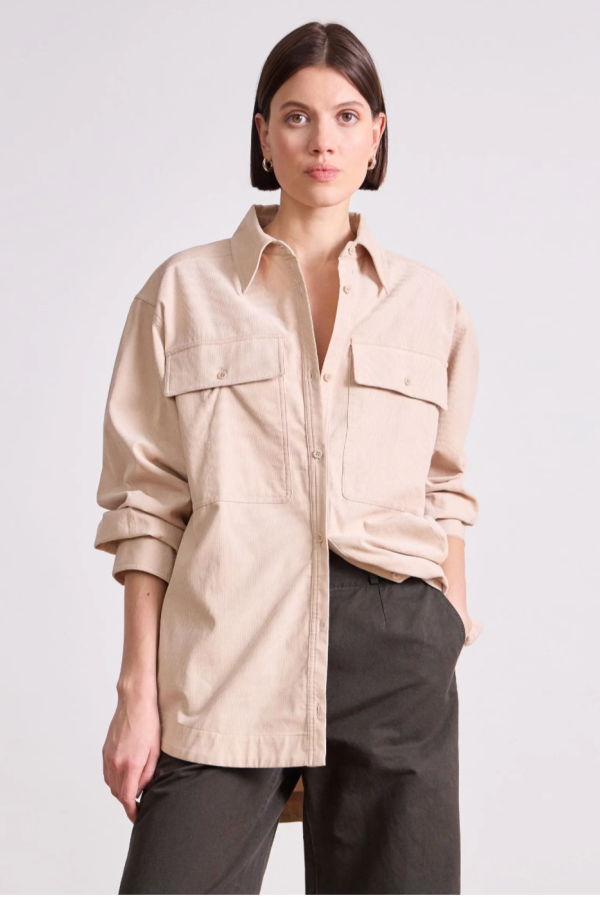 Apiece Apart Flowe Pocket Button Up Shirt - Adobe Rose