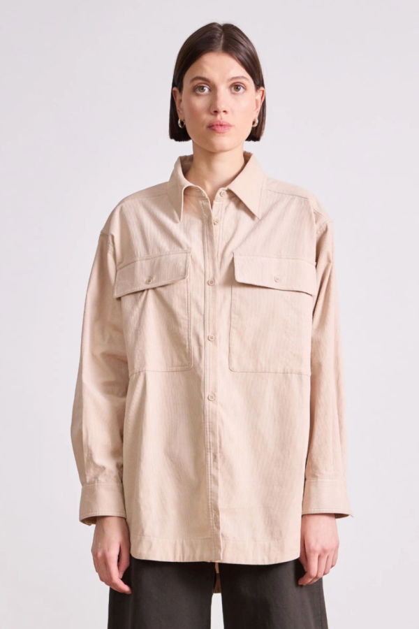 Apiece Apart Flowe Pocket Button Up Shirt - Adobe Rose