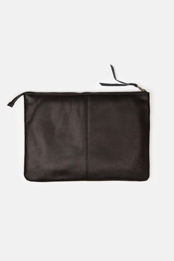 Erica Tanov Esben Leather Laptop Folio - Black
