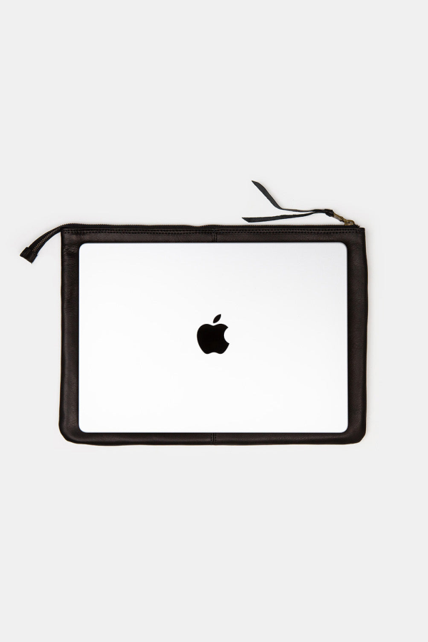 Erica Tanov Esben Leather Laptop Folio - Black