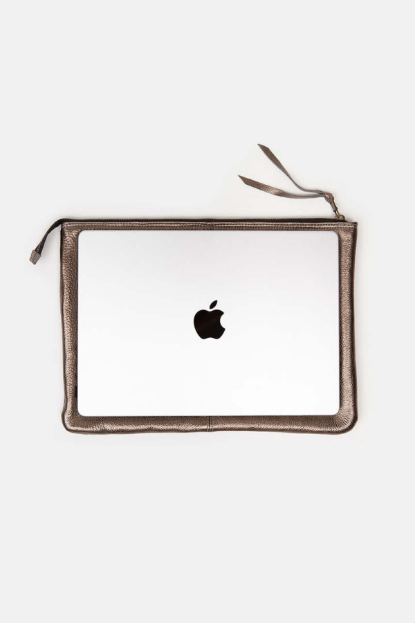Erica Tanov Esben Leather Laptop Folio - Bronze