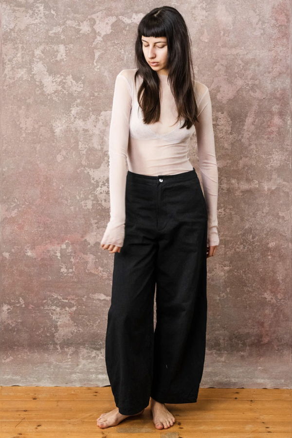 Sula Clothing LTD. Slash Neck Silk Tulle Tee