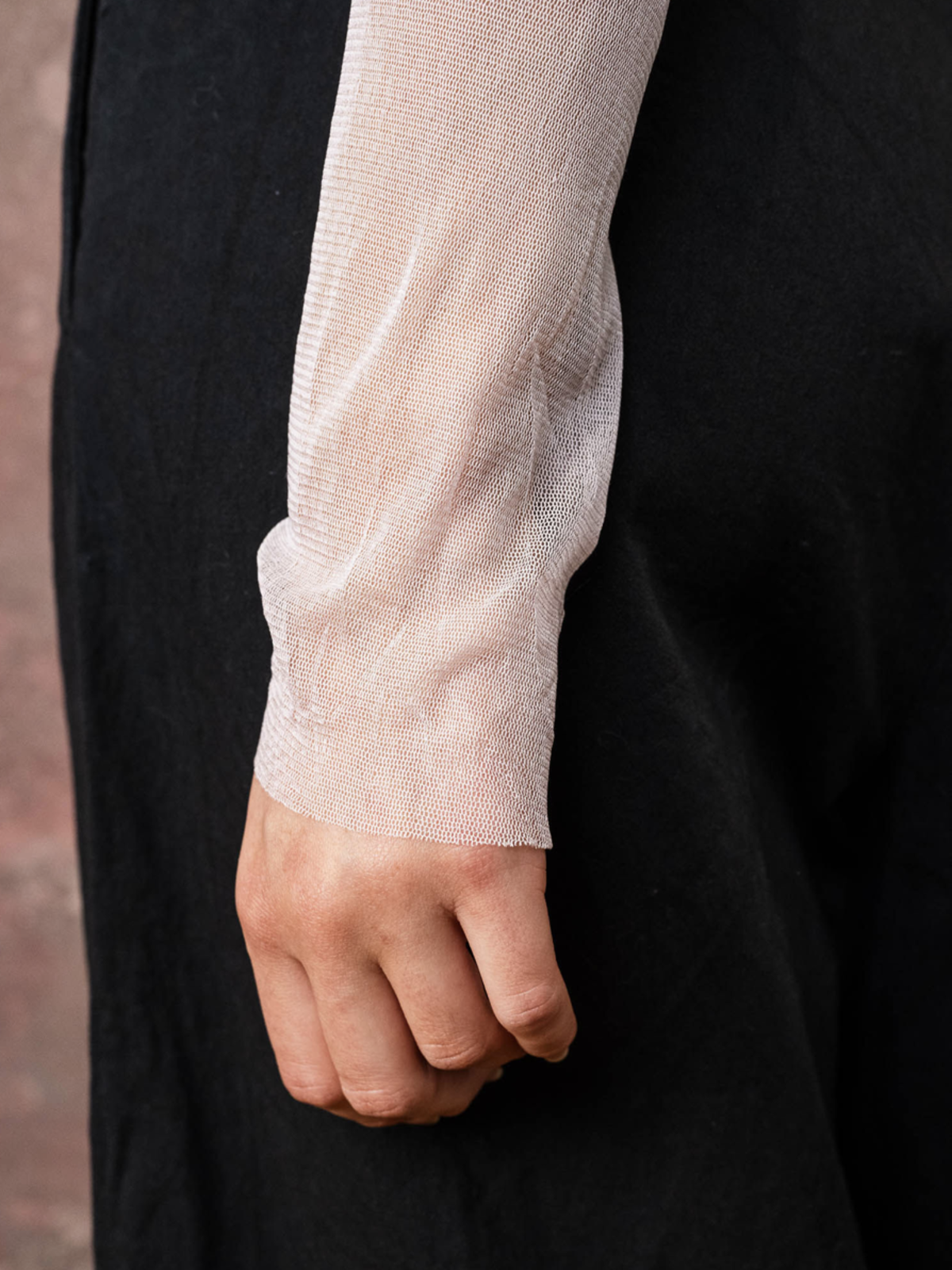 Sula Clothing LTD. Slash Neck Silk Tulle Tee - Image 3 of 5