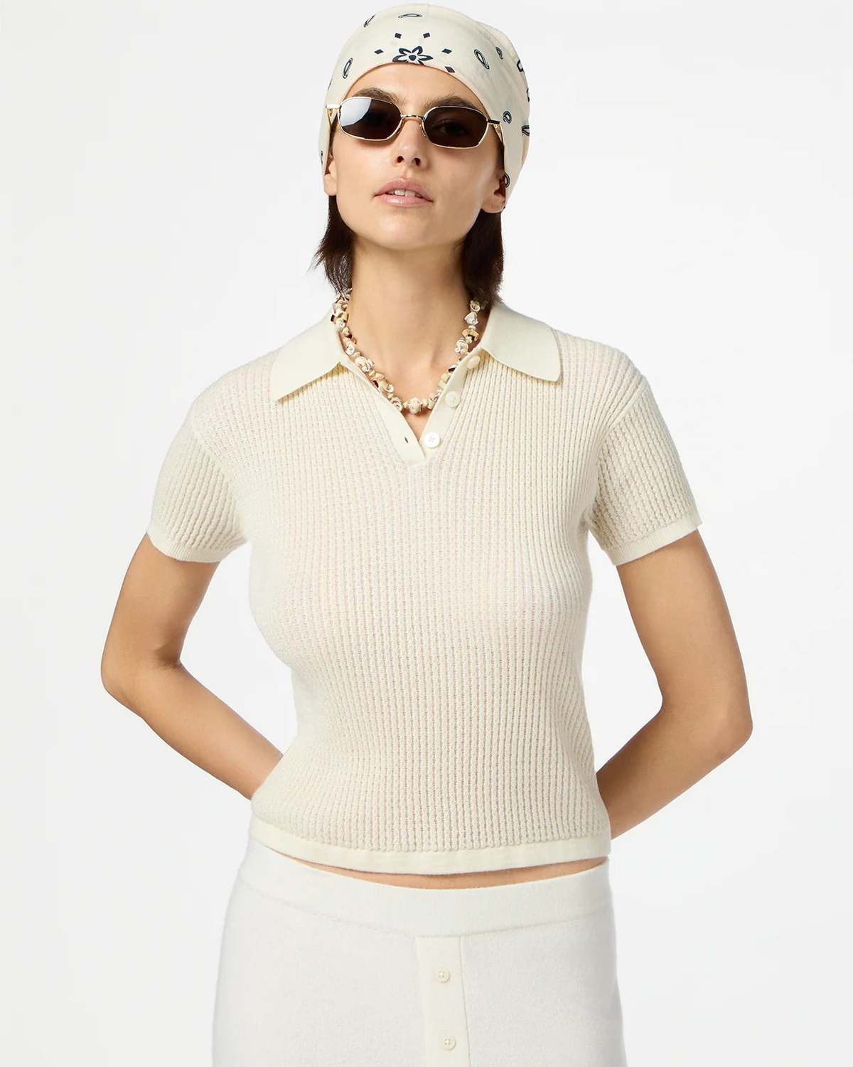 Guest in Residence Shrunken Polo Sweater - Image 2 of 2