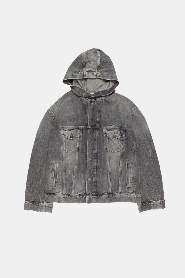 Acne Studios Hooded Denim Jacket - Washed Black
