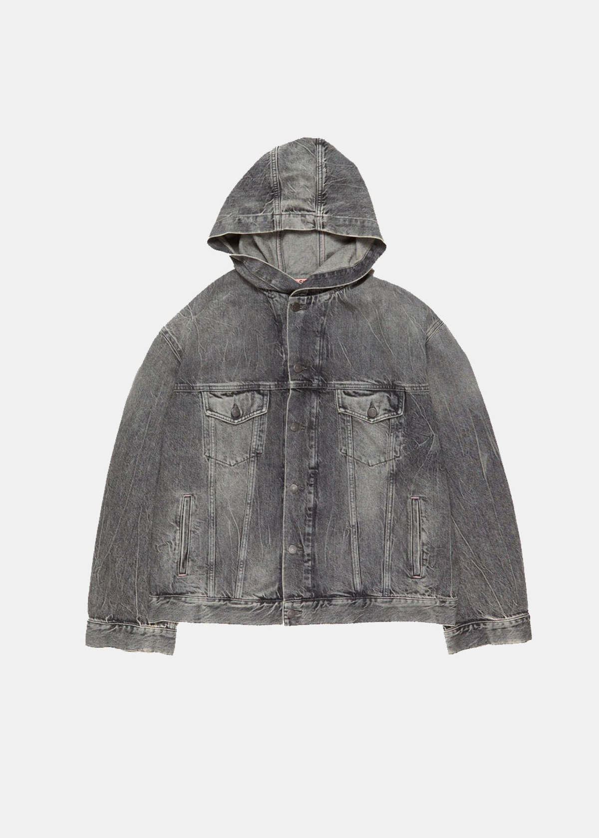 Acne Studios Hooded Denim Jacket - Washed Black - Image 1 of 5