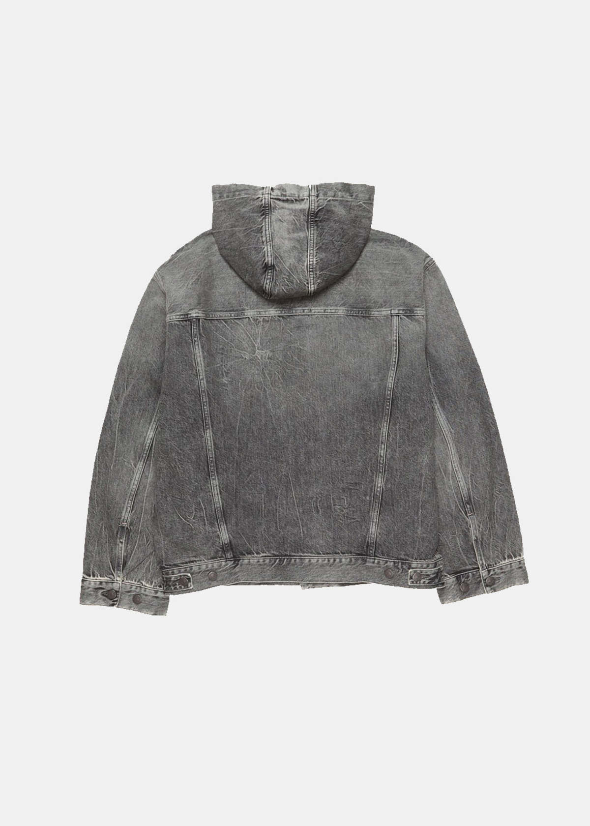 Acne Studios Hooded Denim Jacket - Washed Black - Image 2 of 5