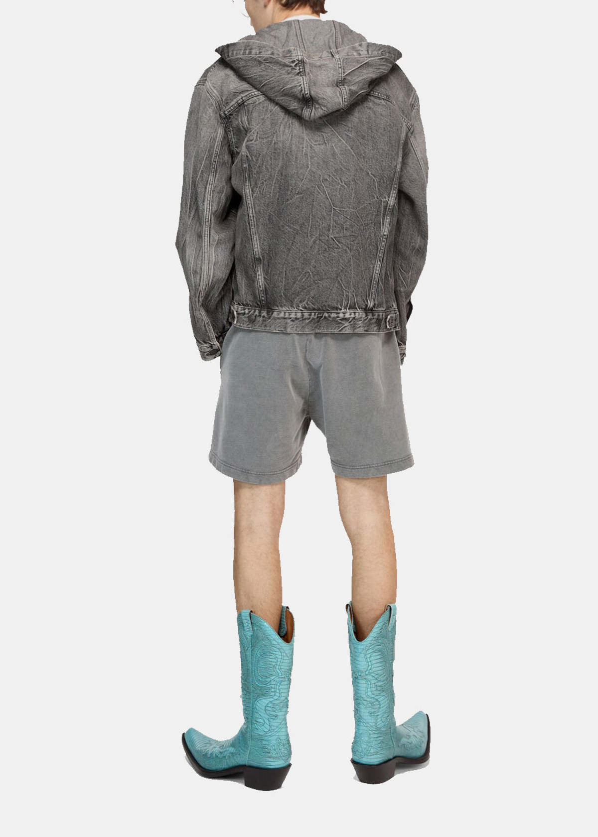 Acne Studios Hooded Denim Jacket - Washed Black - Image 4 of 5