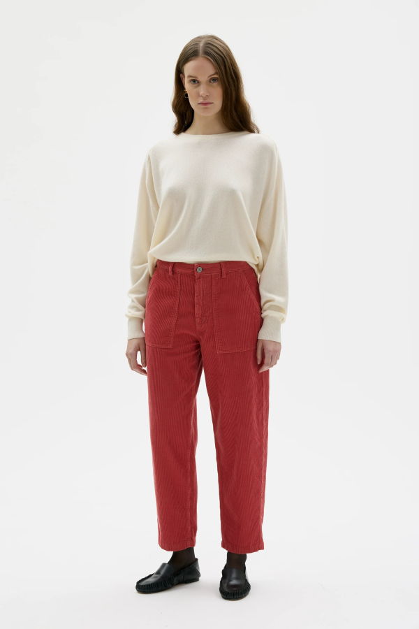 maska.se Ruth Barrel Leg Organic Cotton Corduroy Trousers