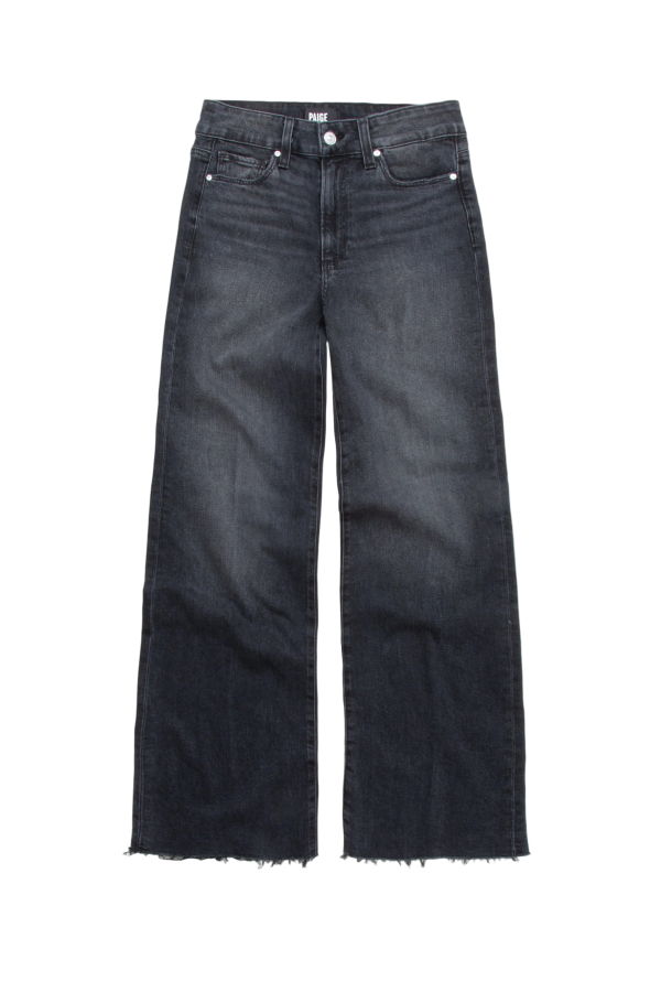 Paige Anessa 31" Wide Leg Jeans - Black