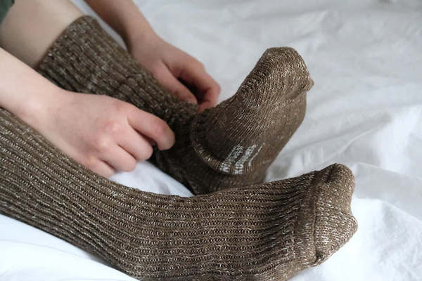 Nishiguchi Kutsushita Hemp Cotton Ribbed Socks