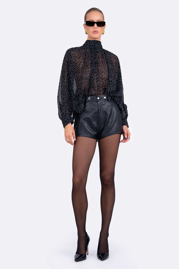 Nonchalant Label Gaia Top - Black/White Polka Dot