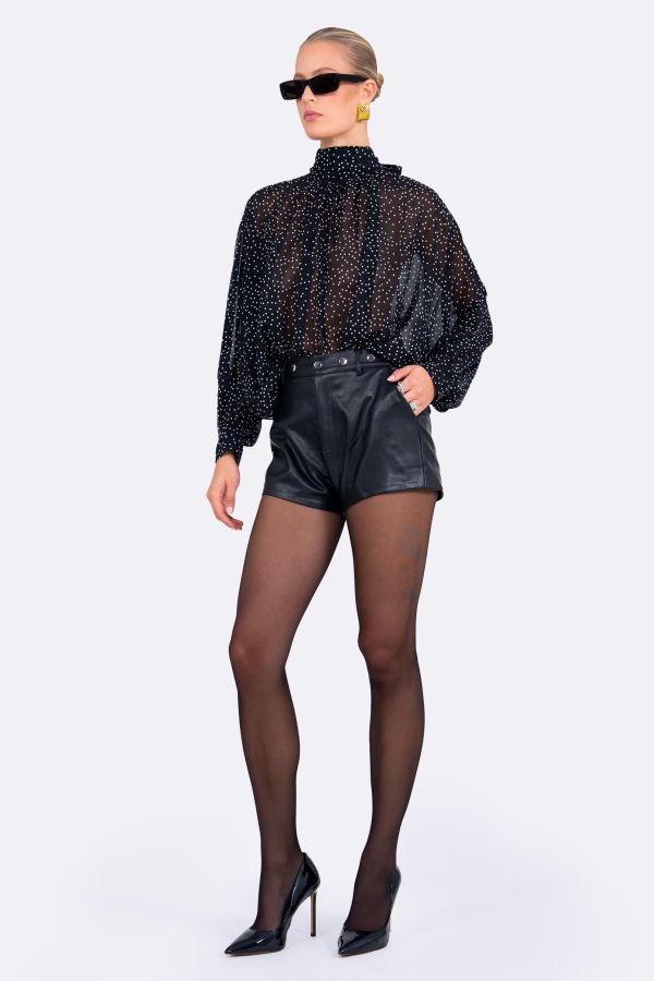 Nonchalant Label Gaia Top - Black/White Polka Dot