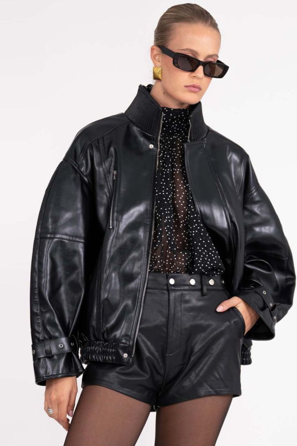 Nonchalant Label Maven Bomber Jacket - Black