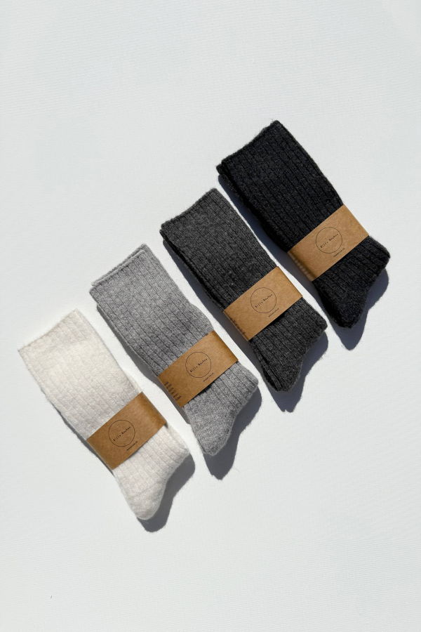Billy Bamboo Iceland Wool High Socks - Dark Gray