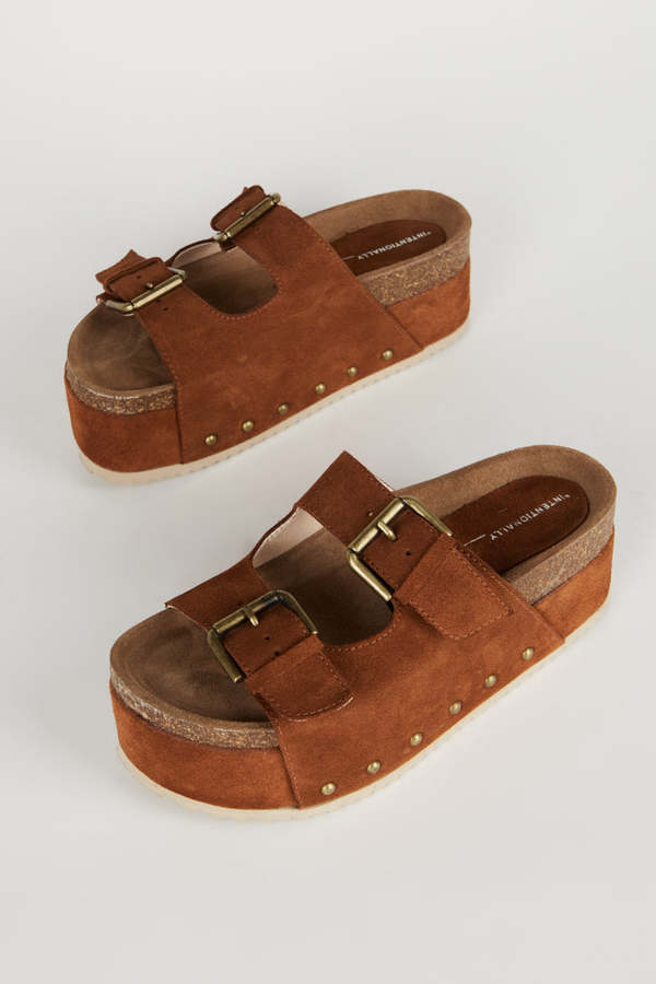 INTENTIONALLY __________. COOPER-2 Suede Platform Sandal