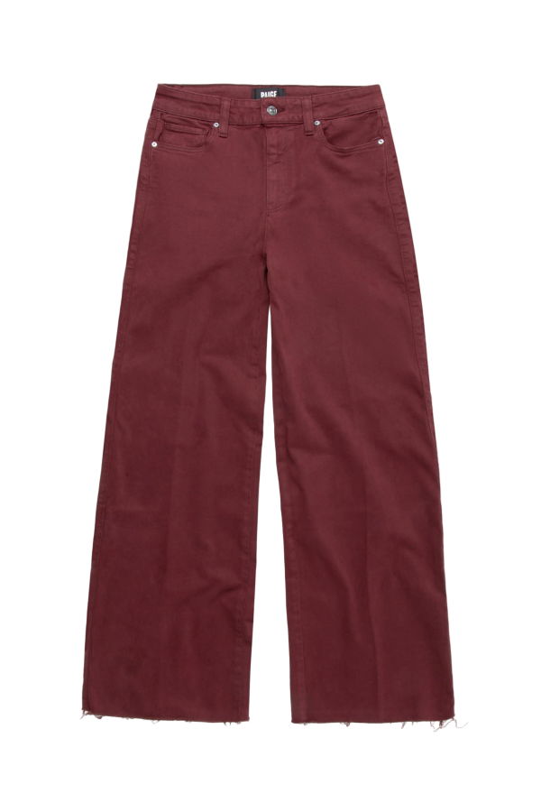 Paige Anessa 31" Wide Leg Jeans - Oxblood