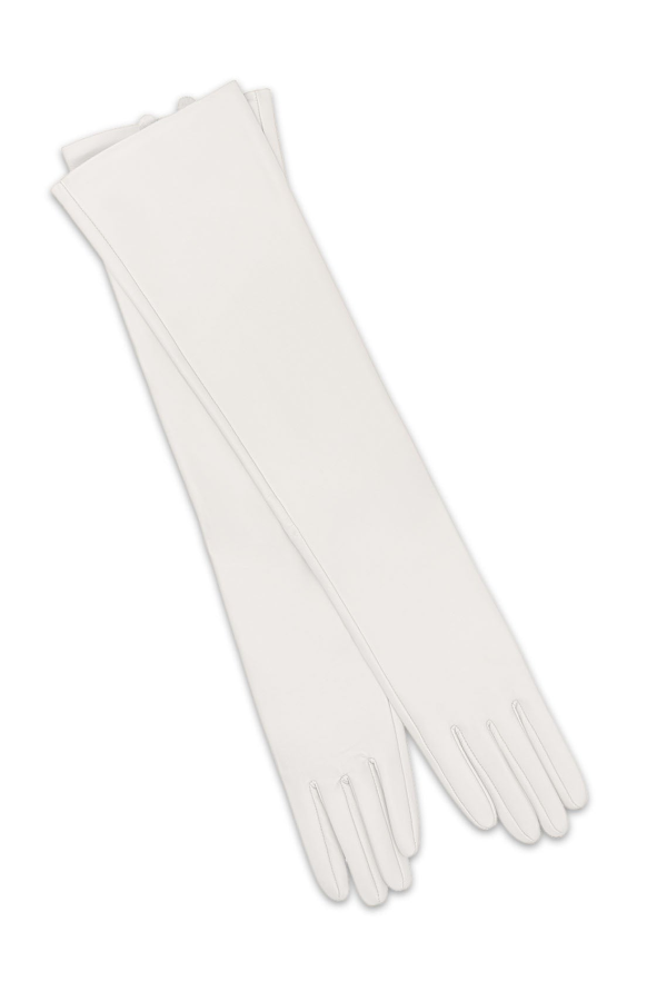 Cynthia Rowley Bea Long Leather Gloves - White