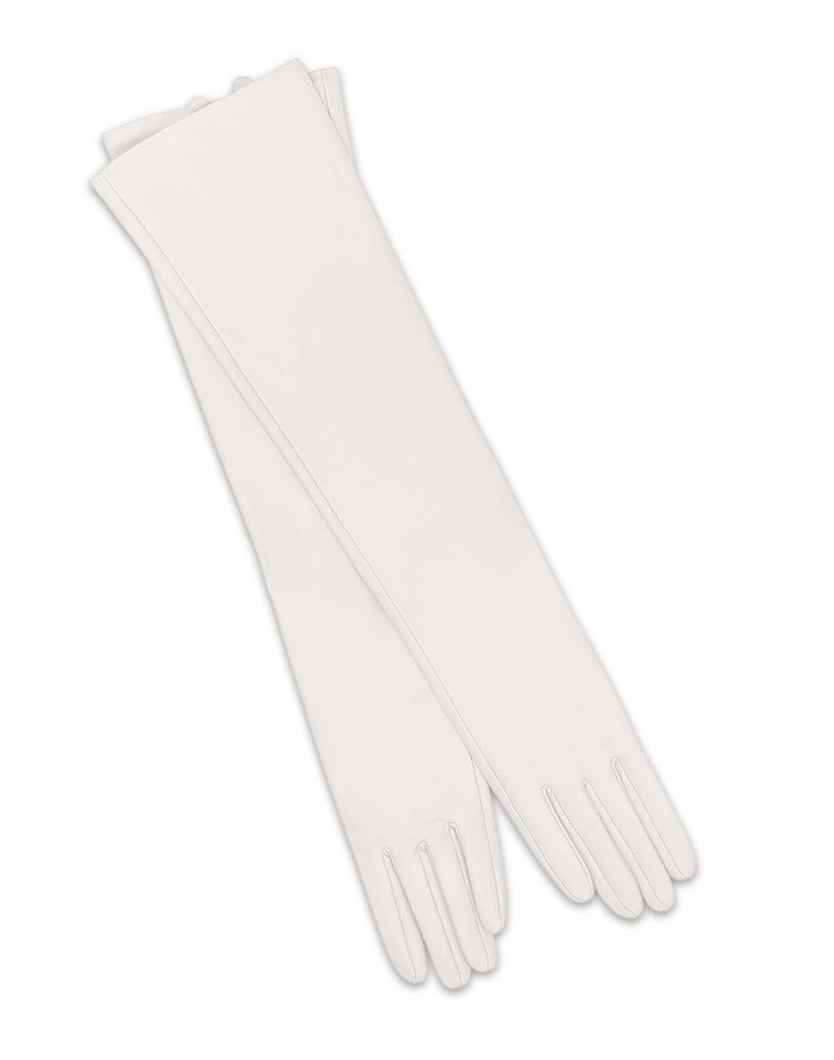 Cynthia Rowley Bea Long Leather Gloves - White - Image 1 of 1