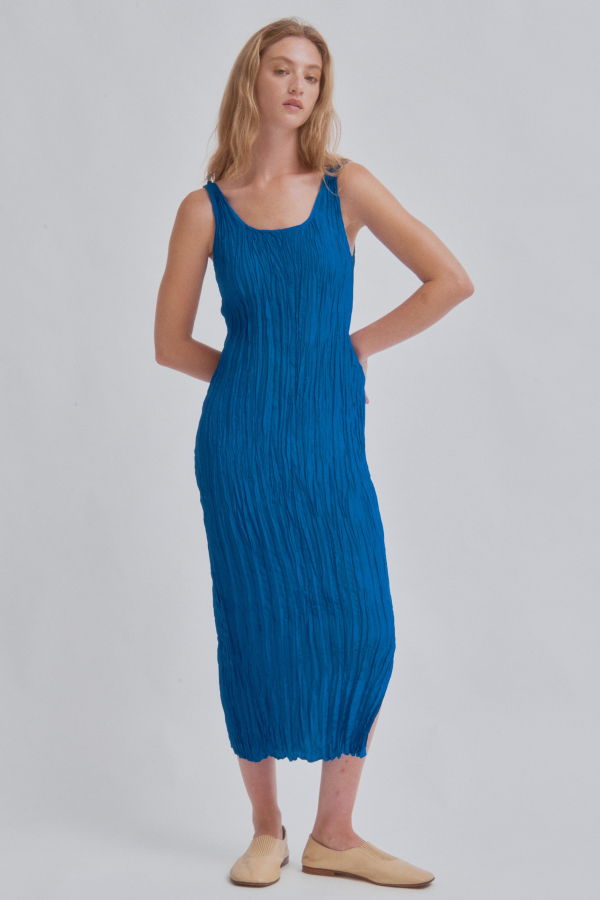 SAYAKA DAVIS NEW YORK Hand Pleated Dress - Cerulean