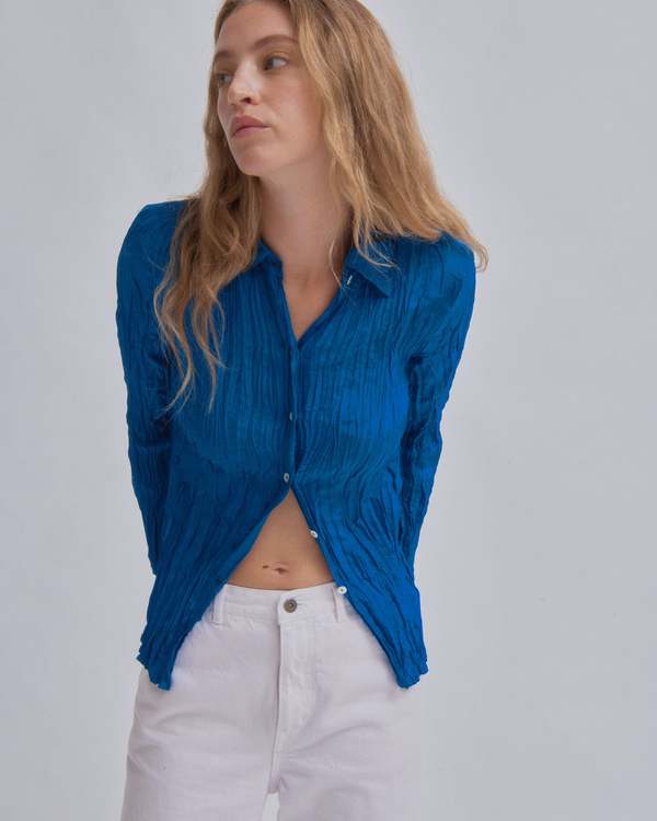 SAYAKA DAVIS NEW YORK Hand Pleated Shirt - Cerulean