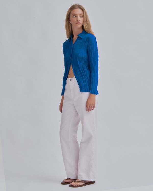 SAYAKA DAVIS NEW YORK Hand Pleated Shirt - Cerulean