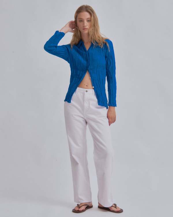 SAYAKA DAVIS NEW YORK Hand Pleated Shirt - Cerulean