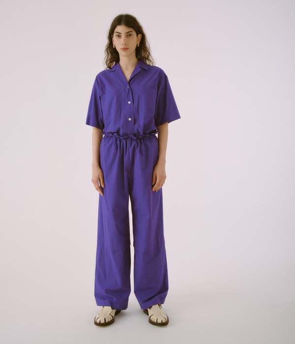 SAYAKA DAVIS NEW YORK Open Collar Jumpsuit - Purple