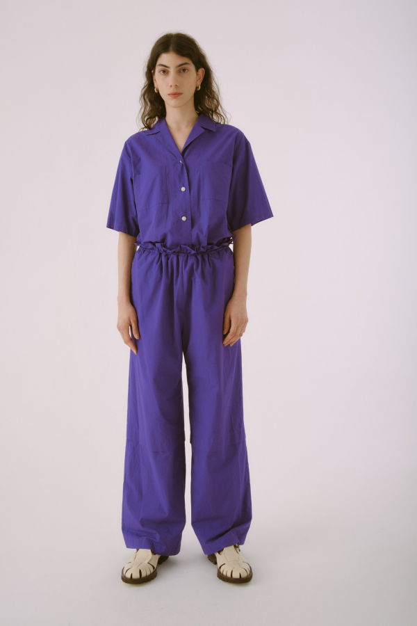 SAYAKA DAVIS NEW YORK Open Collar Jumpsuit - Purple